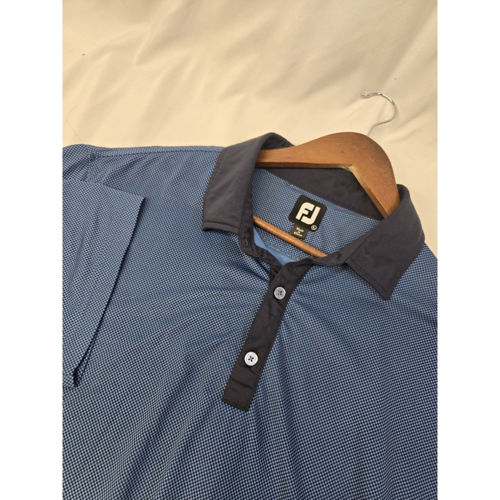 FootJoy Golf Polo Shirt‎ Mens Large Blue Short Sleeve Poly Spandex FJ Athletic